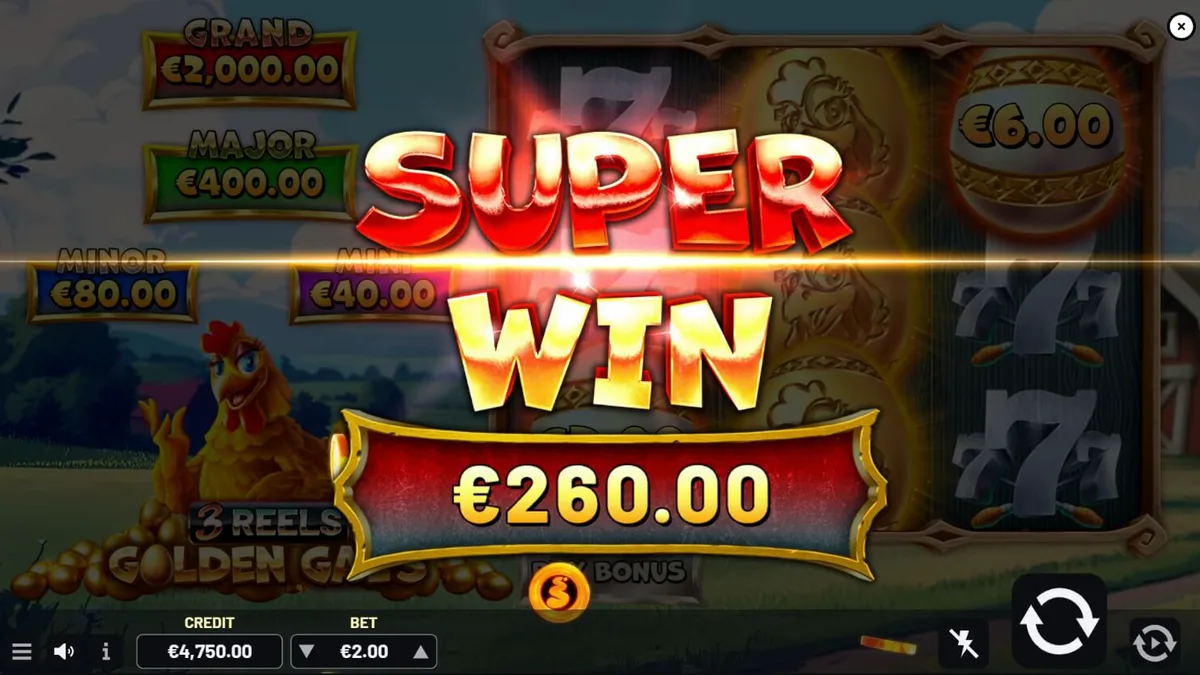 Tampilan antarmuka slot Golden Gal’s 3 Reels dengan tema peternakan